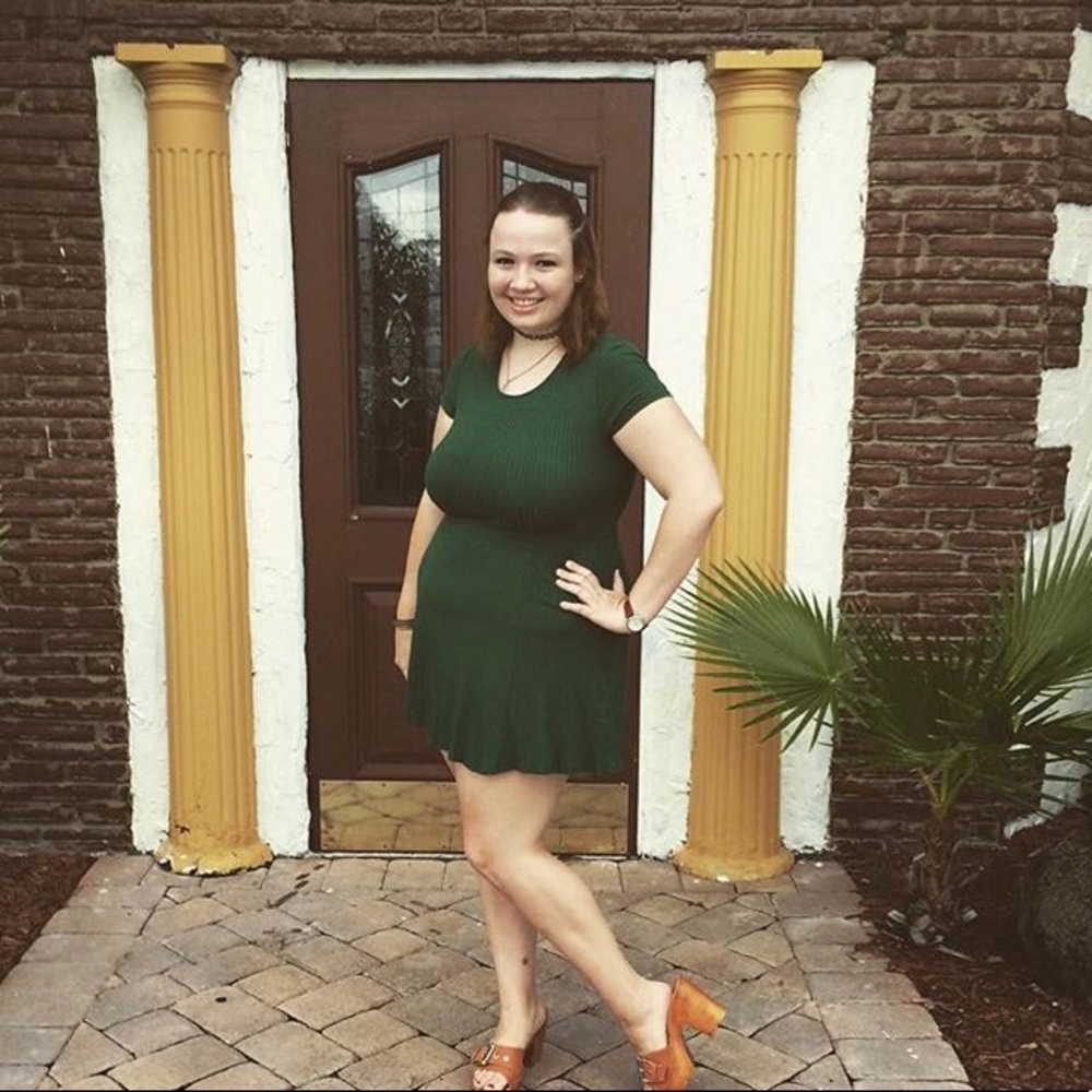 Backless Emerald Green Mini dress
